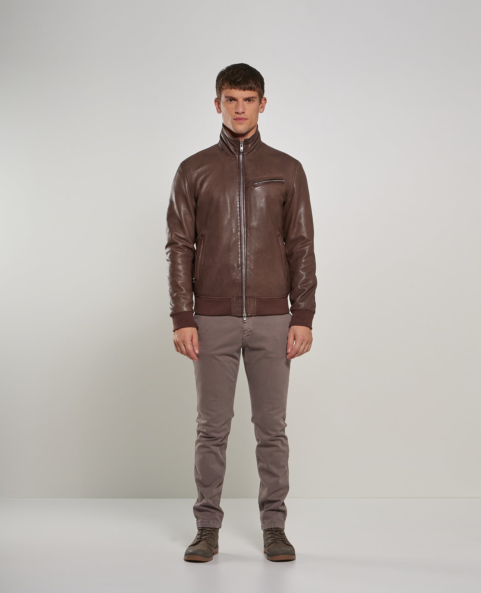 bomber in pelle da uomo