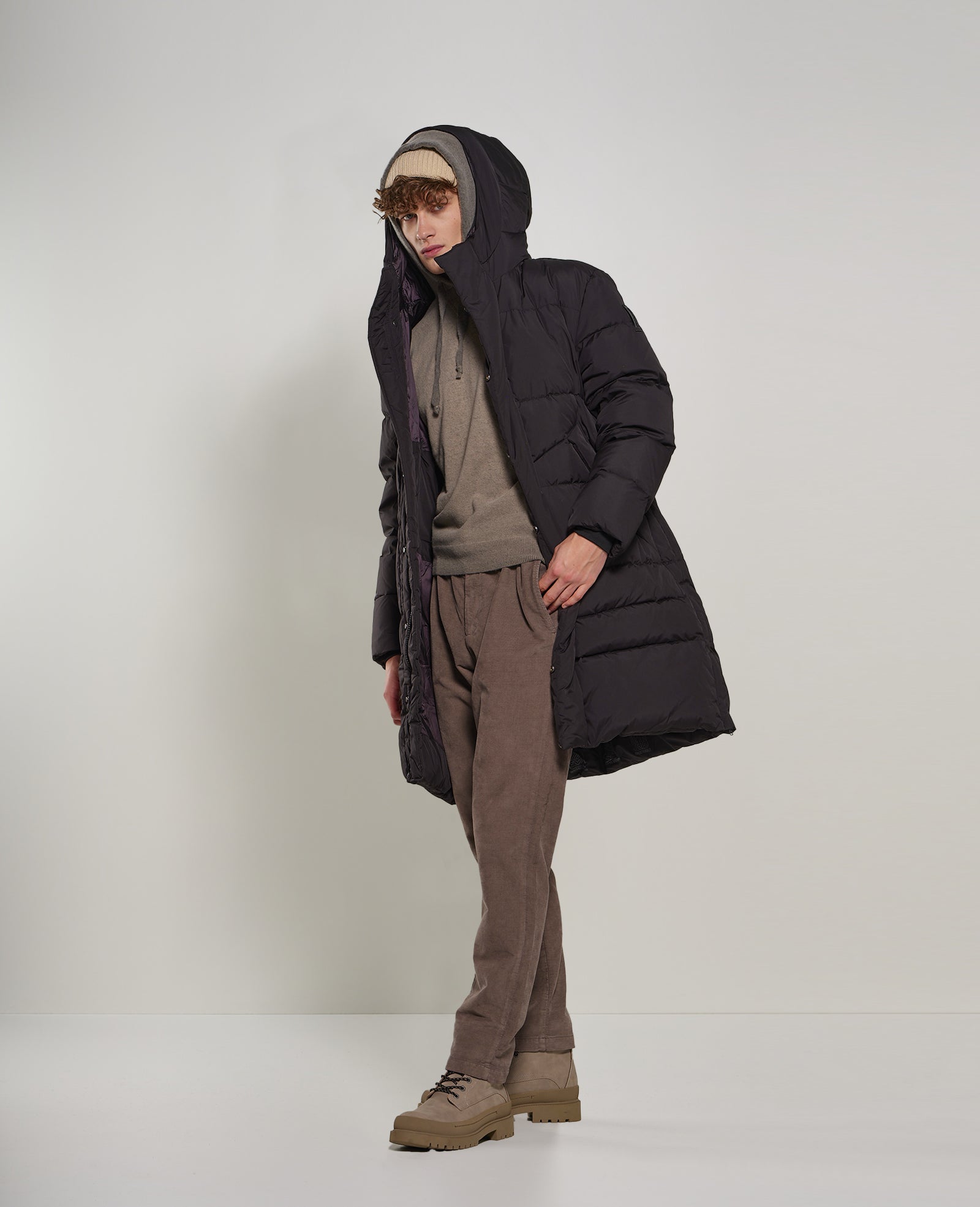 piumini con cappuccio da uomo