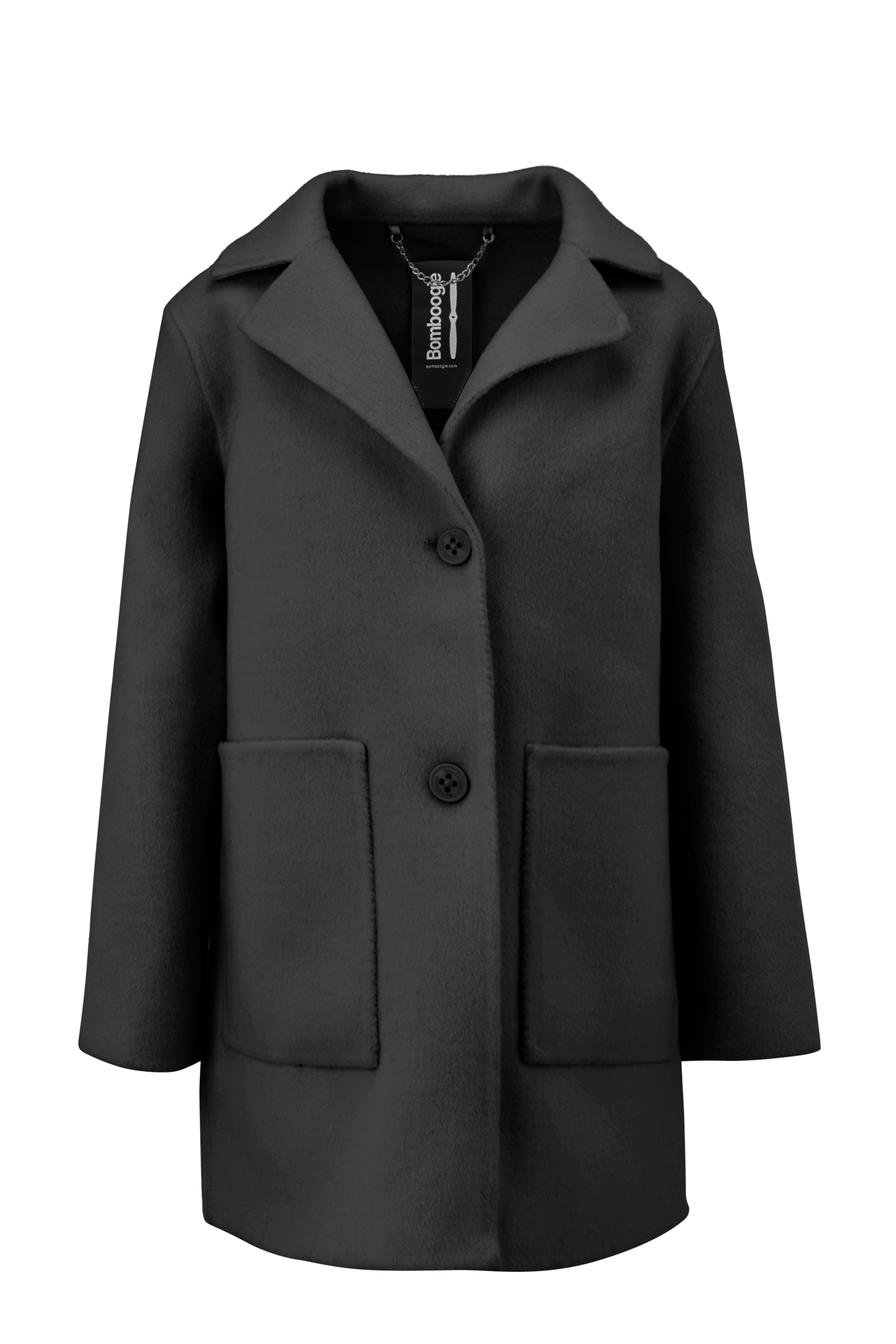 Short girl's coat in double-faced wool | Bomboogie