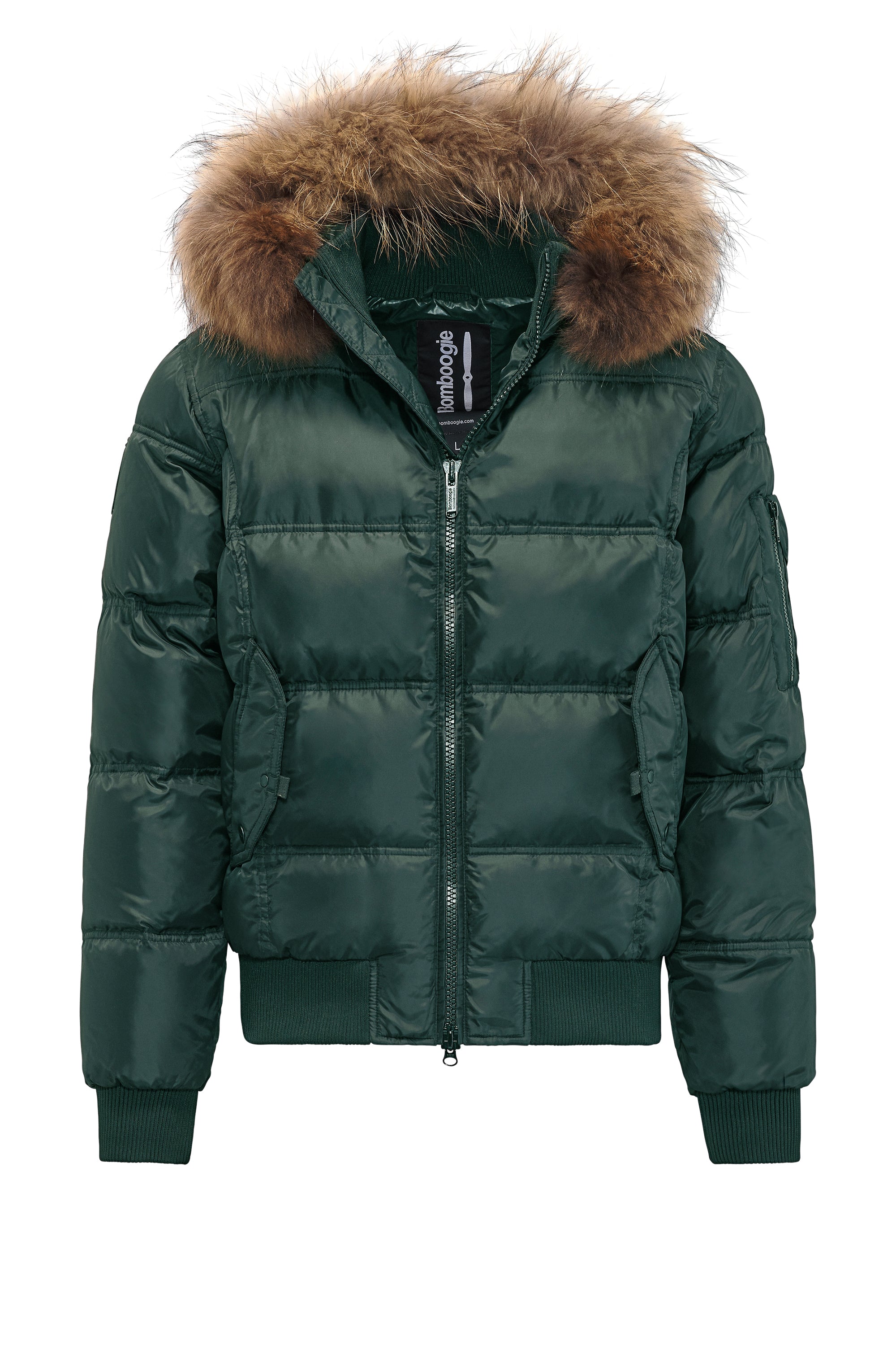 Down Padded Bomber Jacket with Fur
