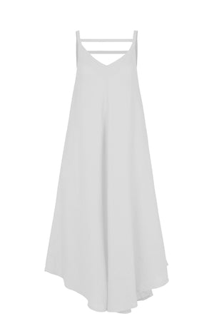 Linen dress with straps