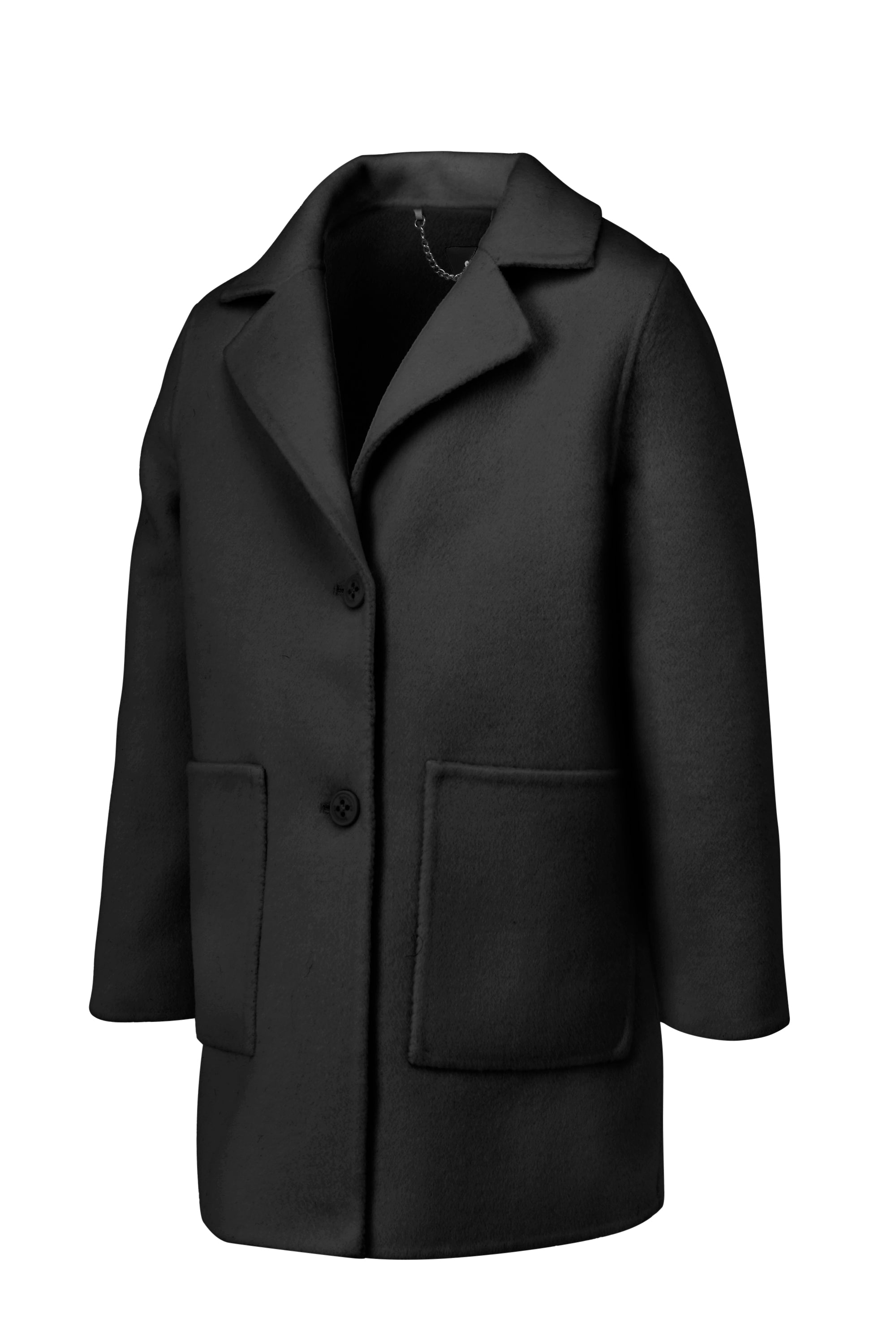 Short girl's coat in double-faced wool | Bomboogie