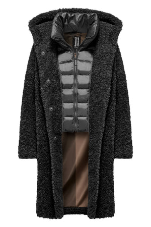 Cappotto monopetto in ecopelliccia
