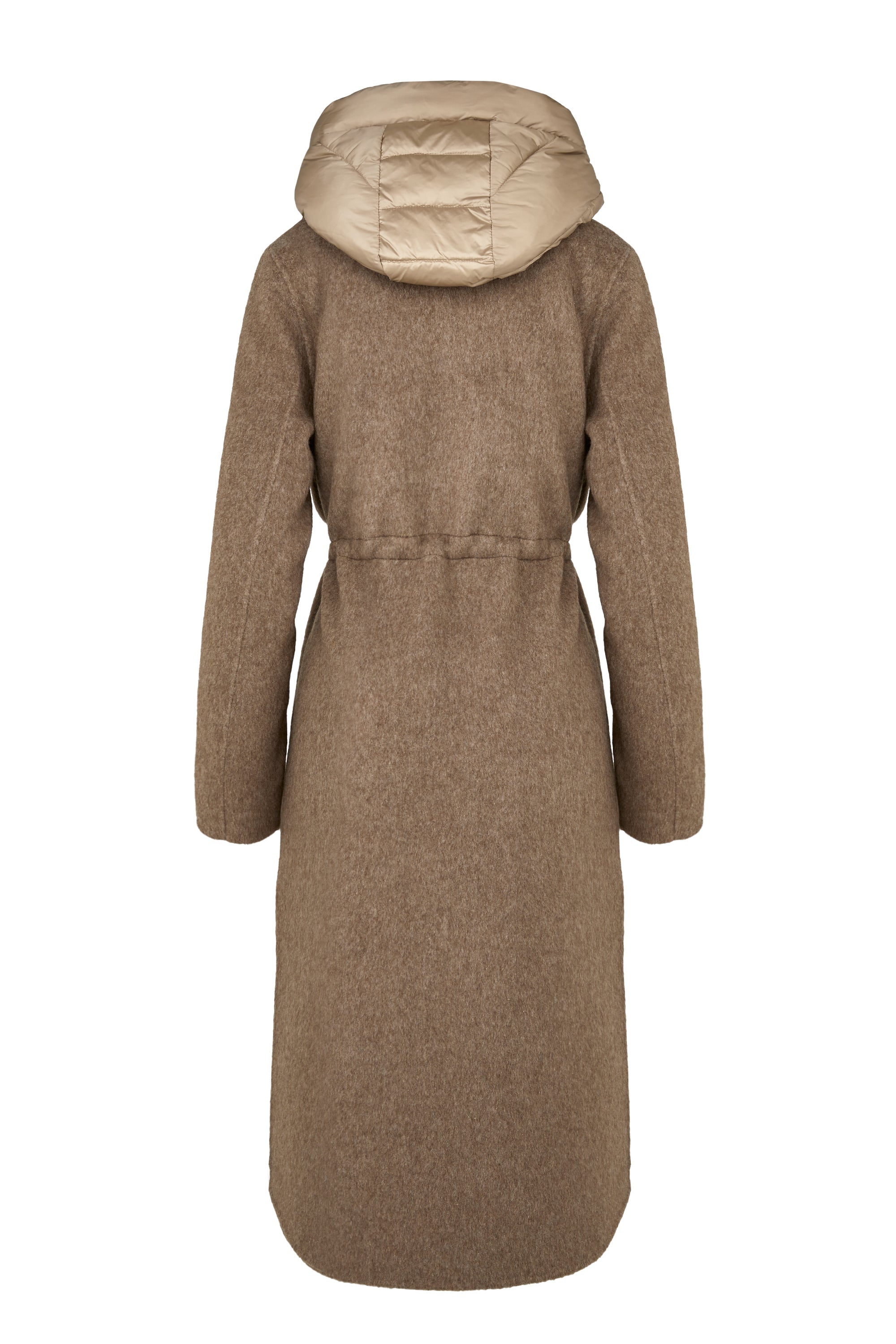 Long double-breasted alpaca effect wool coat | Bomboogie
