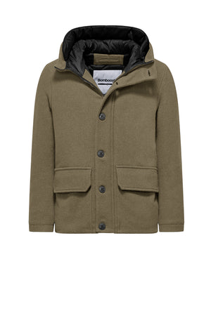 Men's Short Padded Wool Coat