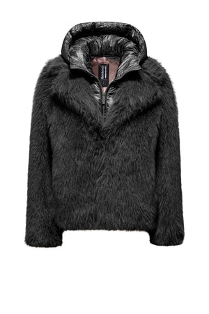 Paris Coat - Women's short coat with water-resistant faux fur