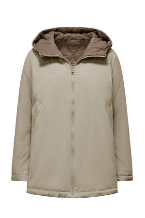 Reversible short jacket with hood