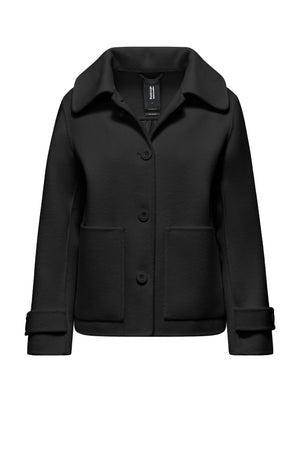 Giacca corta bi-materica in lana e nylon