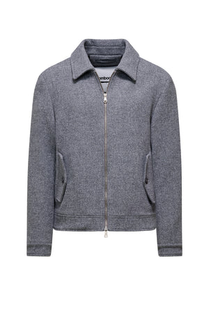 Shetland Wool Bomber with Zip and Flap Pockets