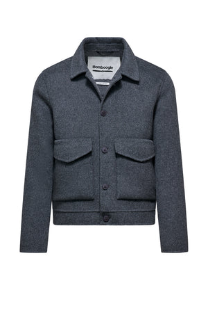 Double-faced wool jacket with patch pockets