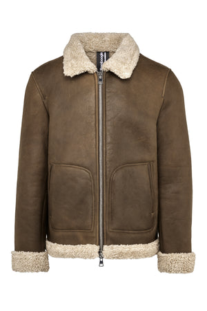 Sherpa Lined Leather Jacket