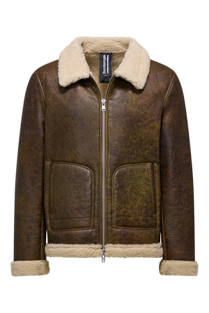 Sherpa Lined Leather Jacket