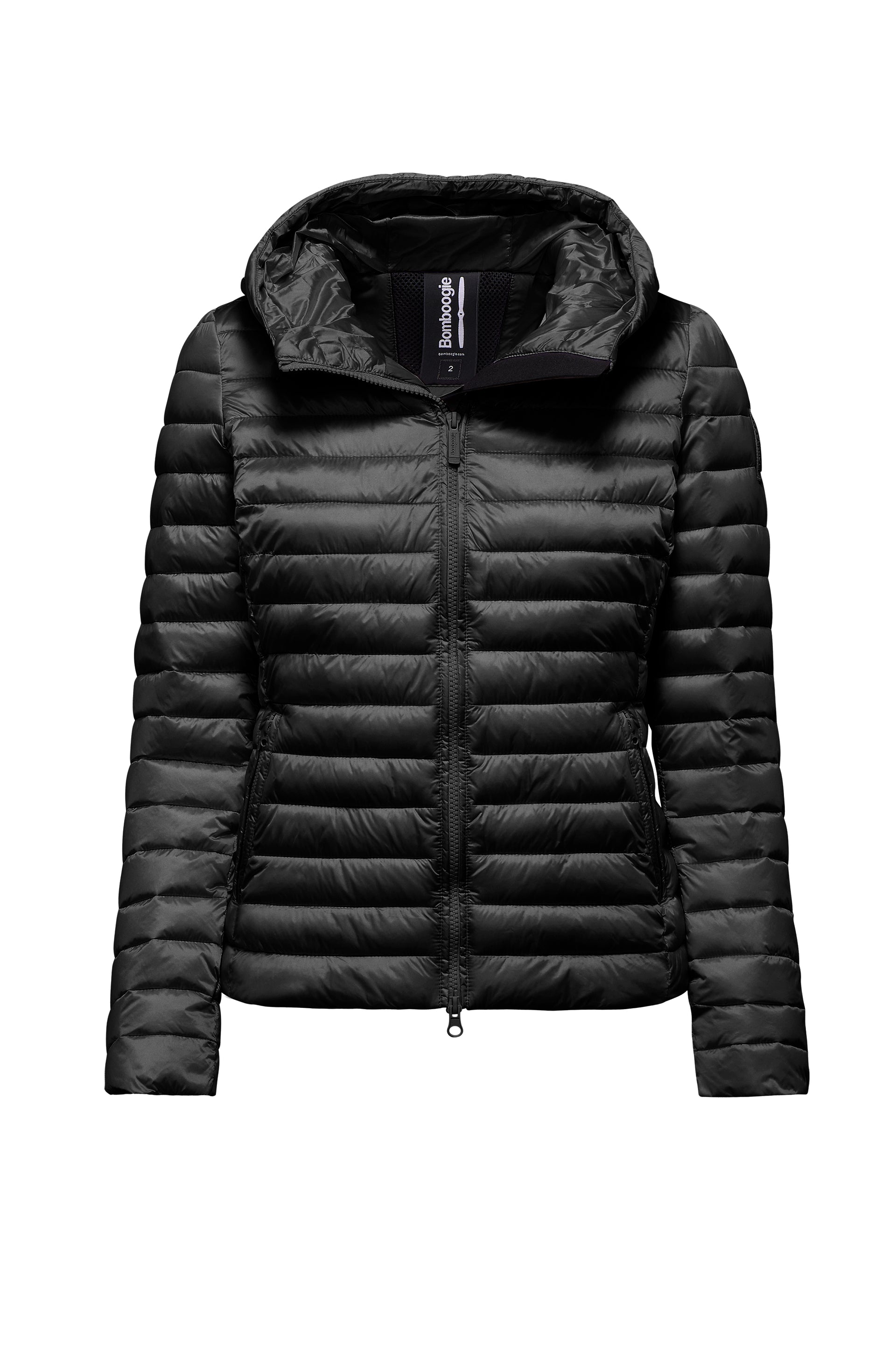 Giacca con Cappuccio in Nylon Brillante Imbottitura Sintetica