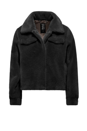 Faux Fur Jacket with Rabbit Effect