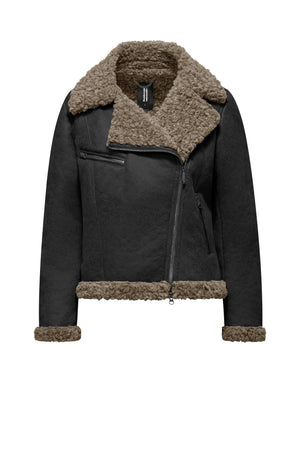 Metz shearling effect jacket with fur