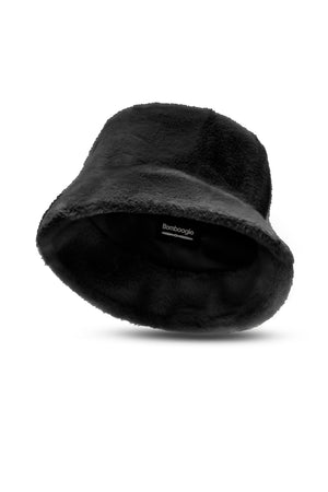 Bucket hat in rabbit fur effect faux fur