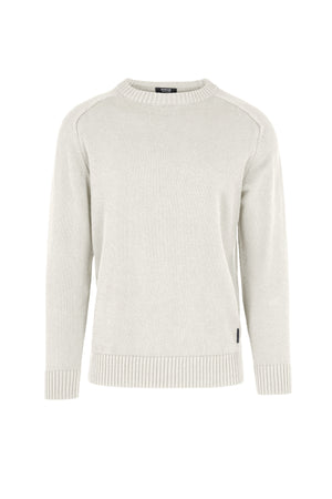 Crew Neck Sweater in Cotton and Nylon