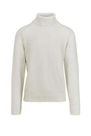 Smooth-knit sweater with high collar