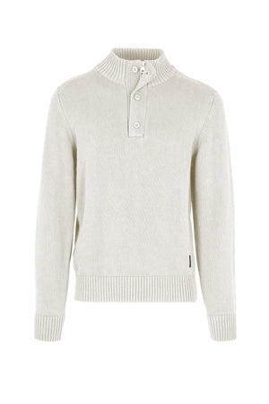 High Collar Sweater with Buttons