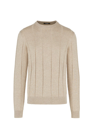 Crew neck sweater in wool and cashmere