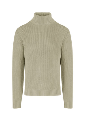 Maglione collo alto a coste