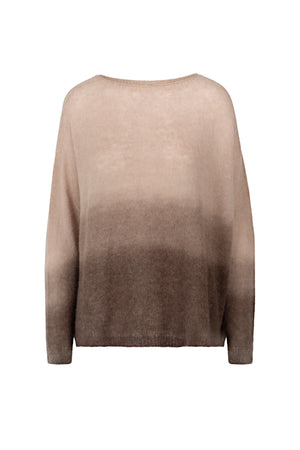 Seamless alpaca blend oversized sweater with print