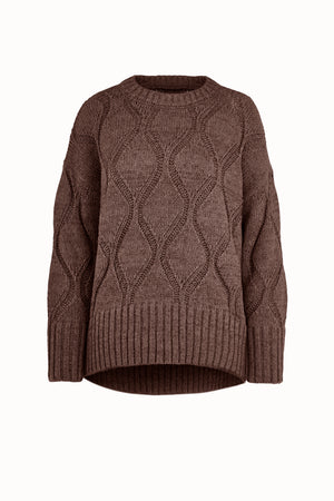 Maglione over girocollo in misto lana