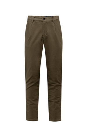 Men's slim corduroy chino pants with elasticated waist