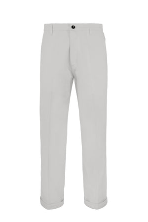 Pantalone wide fit in cotone stretch