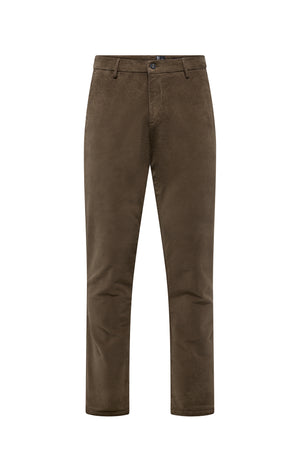 Slim fit chino pants in stretch velvet