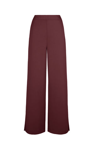 Wide-leg soft touch scuba palazzo pants