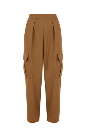 Women's lightweight wool blend cargo pants utility style