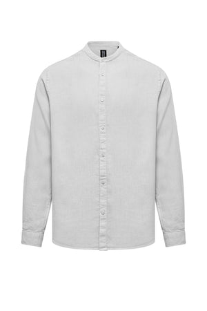 Camicia regular fit in lino fiammato