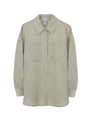 Camicia over in cotone e viscosa