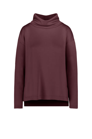 Cropped soft touch scuba sweatshirt with high neck